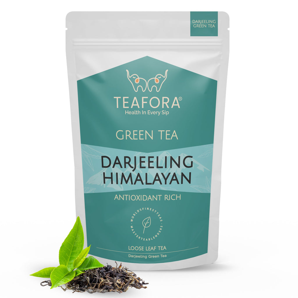 TEAFORA Darjeeling Himalayan Green Tea | Loose Leaf Tea | Relaxing & Stress Relief Tea | Immune Support | Brew Hot or as an Iced Tea | Grocsy