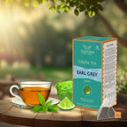 TEAFORA Earl Grey Green Tea | 20 Count Pyramid Tea Bags | Grocsy