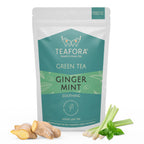TEAFORA Ginger Mint Green Tea | Relaxing & Calming | Premium Darjeeling Loose Leaf | Immune Support Tea for Daily Wellness | 50 Cups Hot Tea or Iced Tea | Grocsy