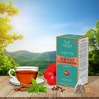 TEAFORA Hibiscus Cinnamon Green Tea | 20 Count Pyramid Tea Bags | Grocsy