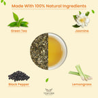 TEAFORA Jasmine Delight Green Tea | Darjeeling Loose Leaf Tea with All Powerful Antioxidants | Supports Immunity |Calming, Relaxing & Bedtime Tea | 50 Cups Hot or Iced Tea | Grocsy