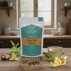 TEAFORA Lemon Tulsi Green Tea | Darjeeling Loose Leaf | Stress Relief Tea | Immune Support Tea | 100% Natural Ingredients | Brew 50 Cups Hot or Iced Tea | Grocsy
