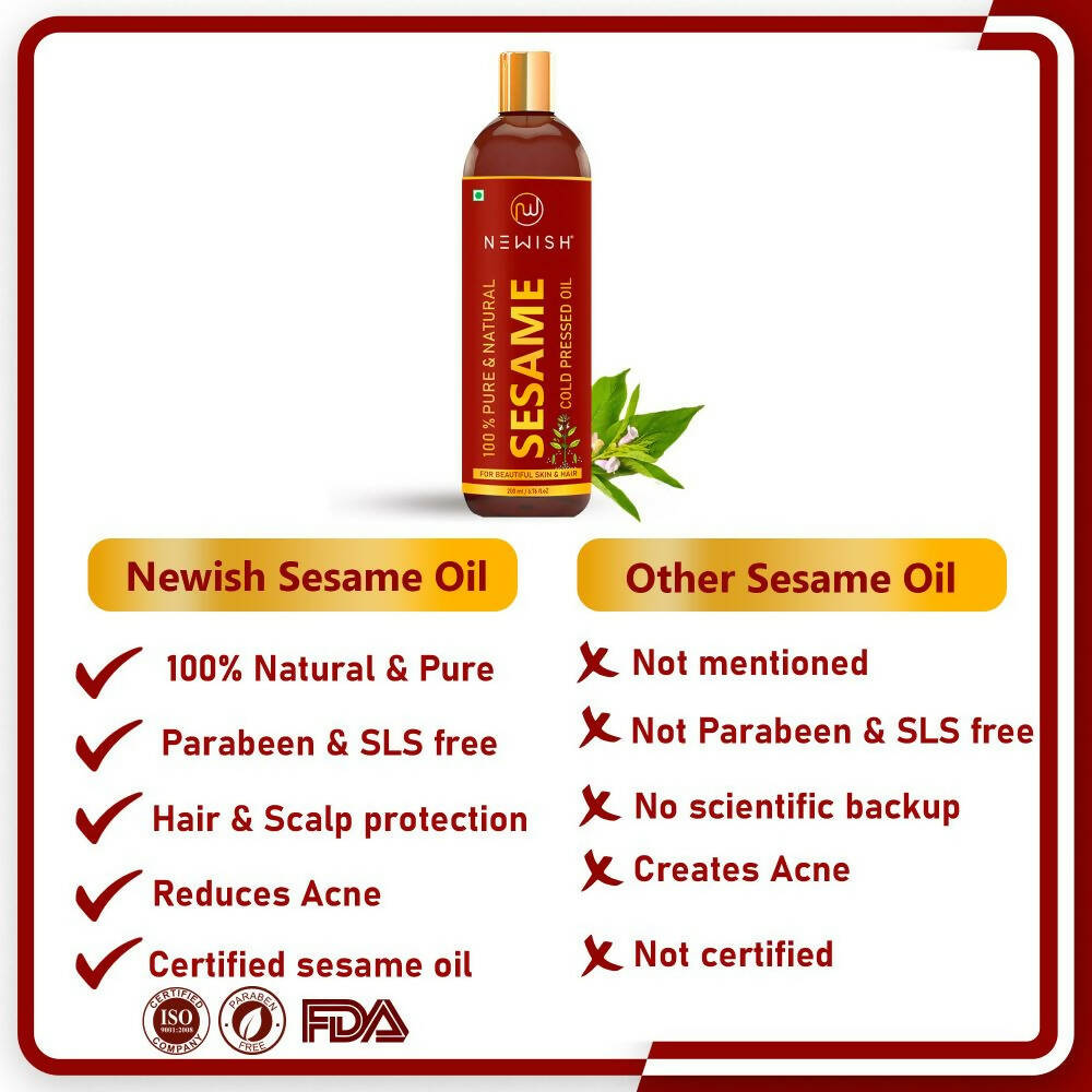 Newish Cold Pressed Sesame Oil For Hair & Skin | Grocsy