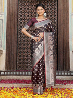 Shree Shyam Fashion Red Silk Saree | Grocsy