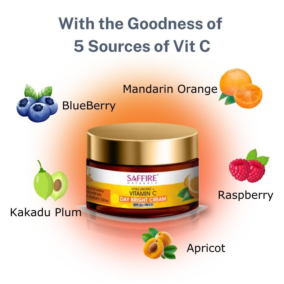Saffire Naturals Hyaluronic + Vitamin C Day Bright Cream | Grocsy
