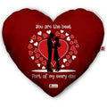 Indigifts Valentine Gifts Micro Satin Fibre Heart Shape Printed Cushion (Red Color) | Grocsy