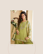Aarshi Fashions Green Silk Suits | Grocsy