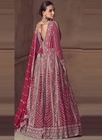 Vegaa Fashion Rani Pink Chinon Silk Embroidered Designer Anarkali Suit | Grocsy