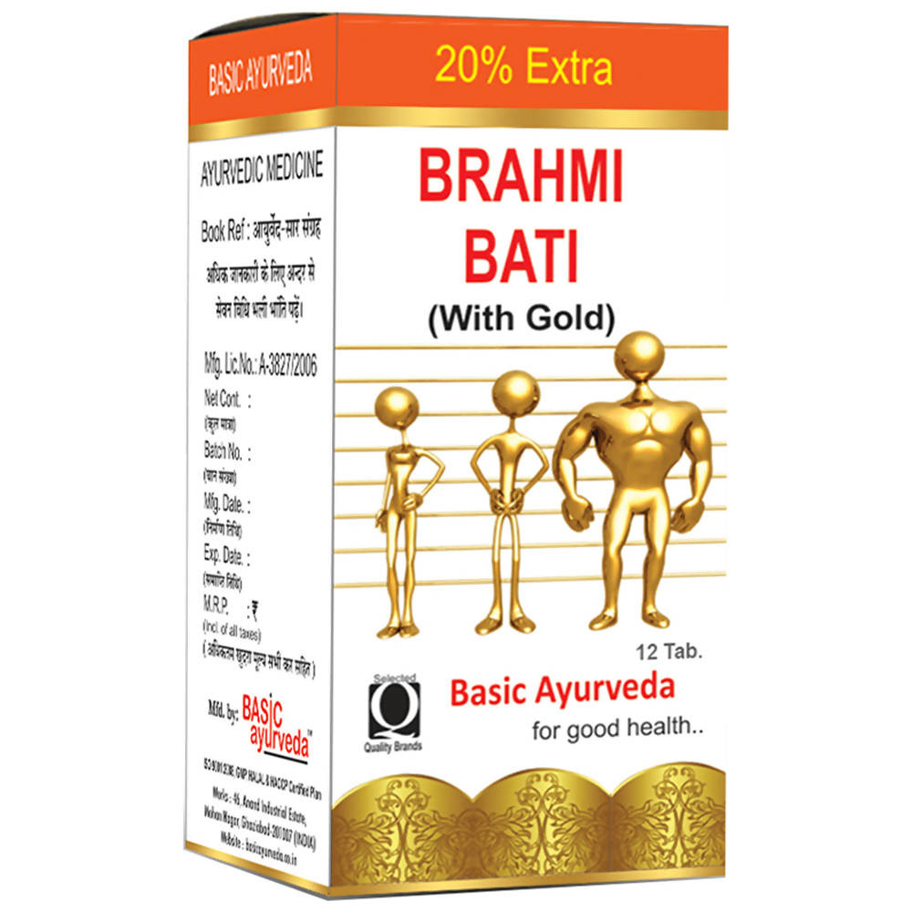 Basic Ayurveda Brahmi Bati With Gold | Grocsy