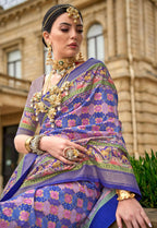 Butterfly Bush Purple Superior V.P.Silk Woven Printed Patola Silk Saree - Rewaa Milano | Grocsy