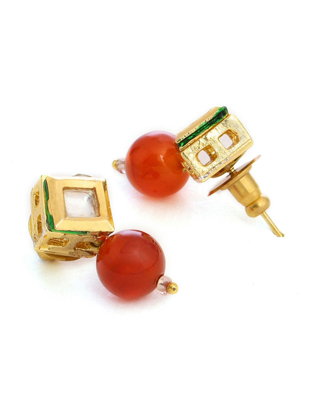 Ruby Raang Red Carnelian Kundan Studs | Grocsy
