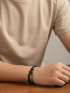 NVR Men Black Beaded Bracelet | Grocsy