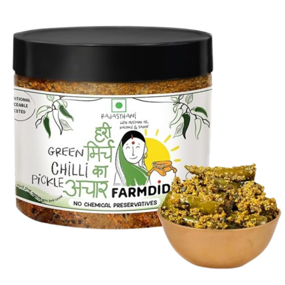 FarmDidi Rajasthani Green Chilli Pickle | Grocsy