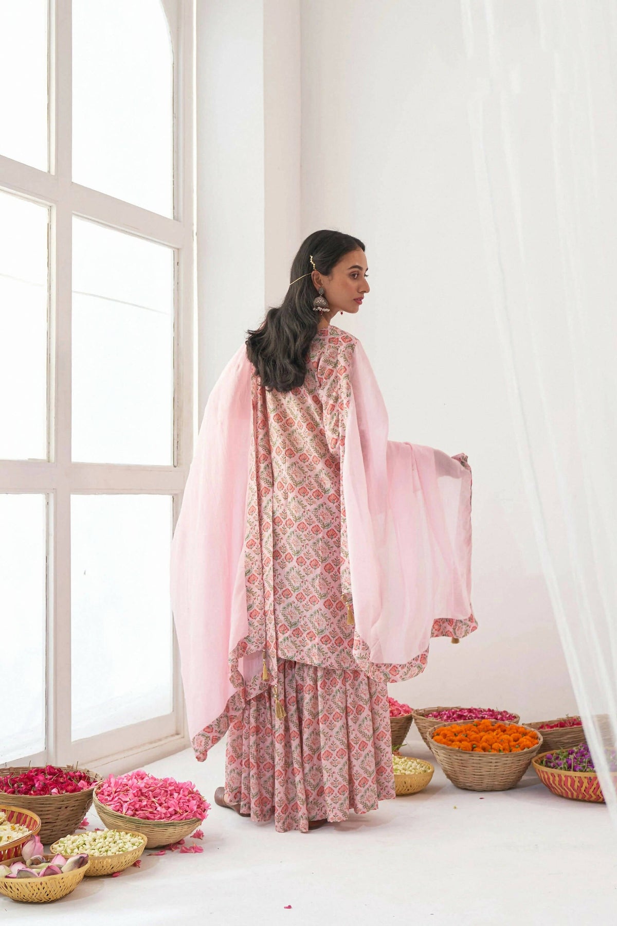 Designer Stylish Pink Muslin Stitched Suit With Dupatta - Anbazaar | Grocsy