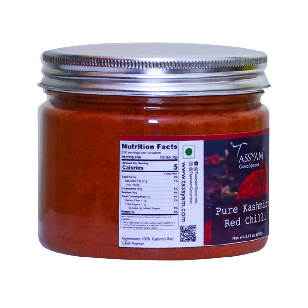 Tassyam Organics Pure Kashmiri Red Chilli Powder | Grocsy