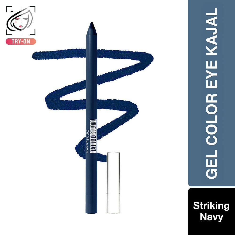 Maybelline New York Tattoo Gel Kajal Color Pencil - Striking Navy Blue | Grocsy