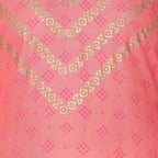 Cheera Hand Block Print Pitch & Skin Color Straight Kurta With Palazzo (MAAI-072K) | Grocsy