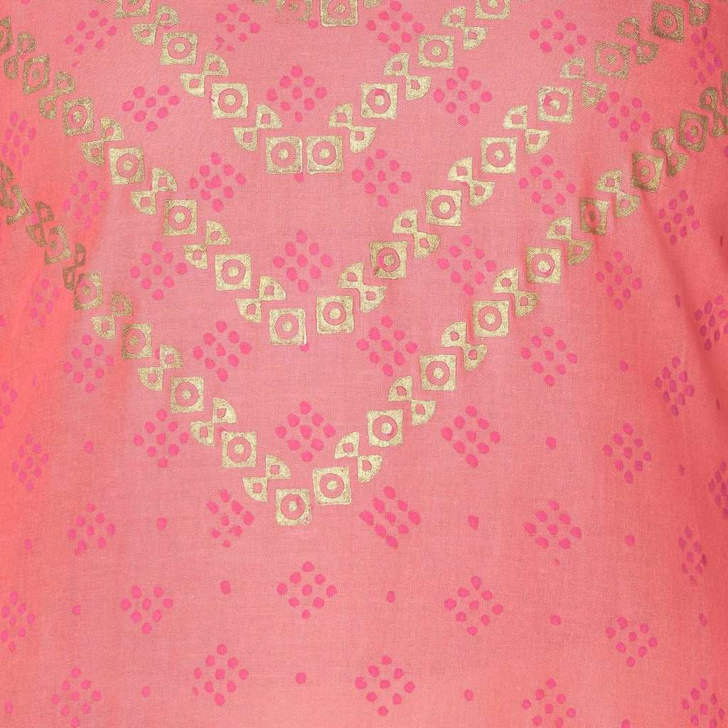 Cheera Hand Block Print Pitch & Skin Color Straight Kurta With Palazzo (MAAI-072K) | Grocsy