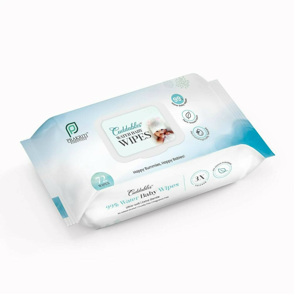 Cuddables 99% Water Baby Wipes - Natural Plant Made Cloth Wipes | 72pcs Wet Baby Wipes (72 Wipes) | Grocsy
