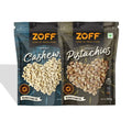 Zoff Premium Raw Cashews & Roasted and Salted Pistachios Combo | Grocsy