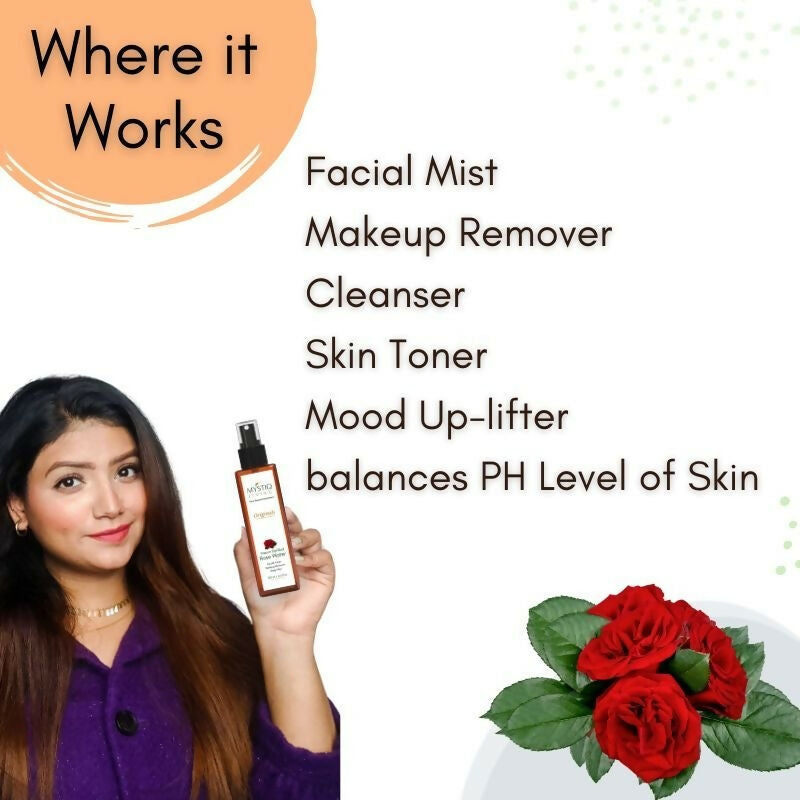 Mystiq Living Rose Water Pure & Natural Spray Face Toner, Gulab Jal For Skin & Hair | Grocsy