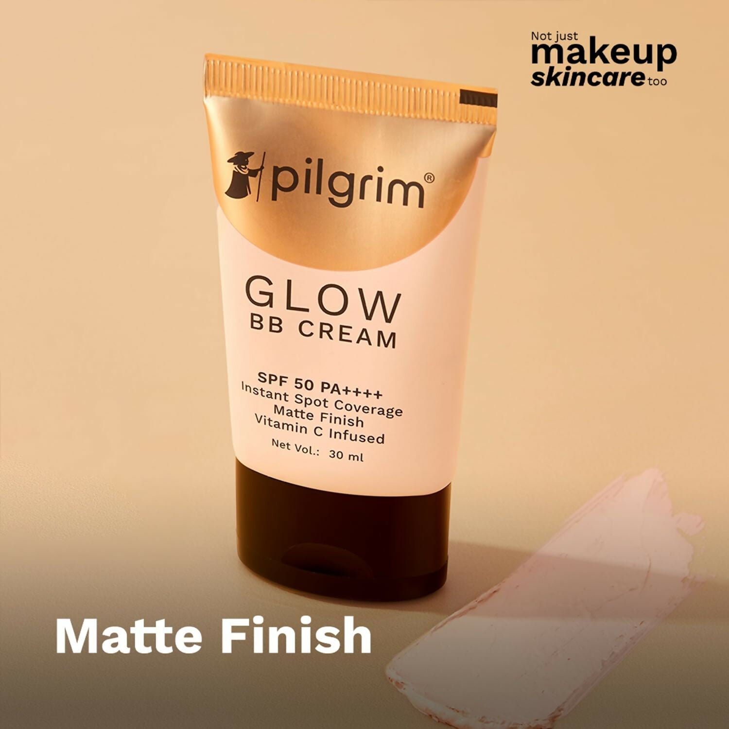 Pilgrim Glow BB Cream SPF 50 PA++++ Instant Spot Coverage Matte Finish Vitamin C Infused - Honey Glow | Grocsy