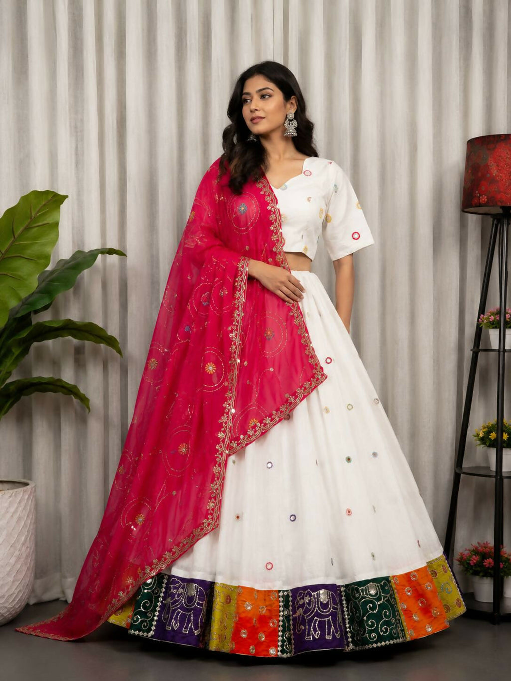 Lehenga Mart White Designer Navratri Lehenga Choli for Women | Grocsy