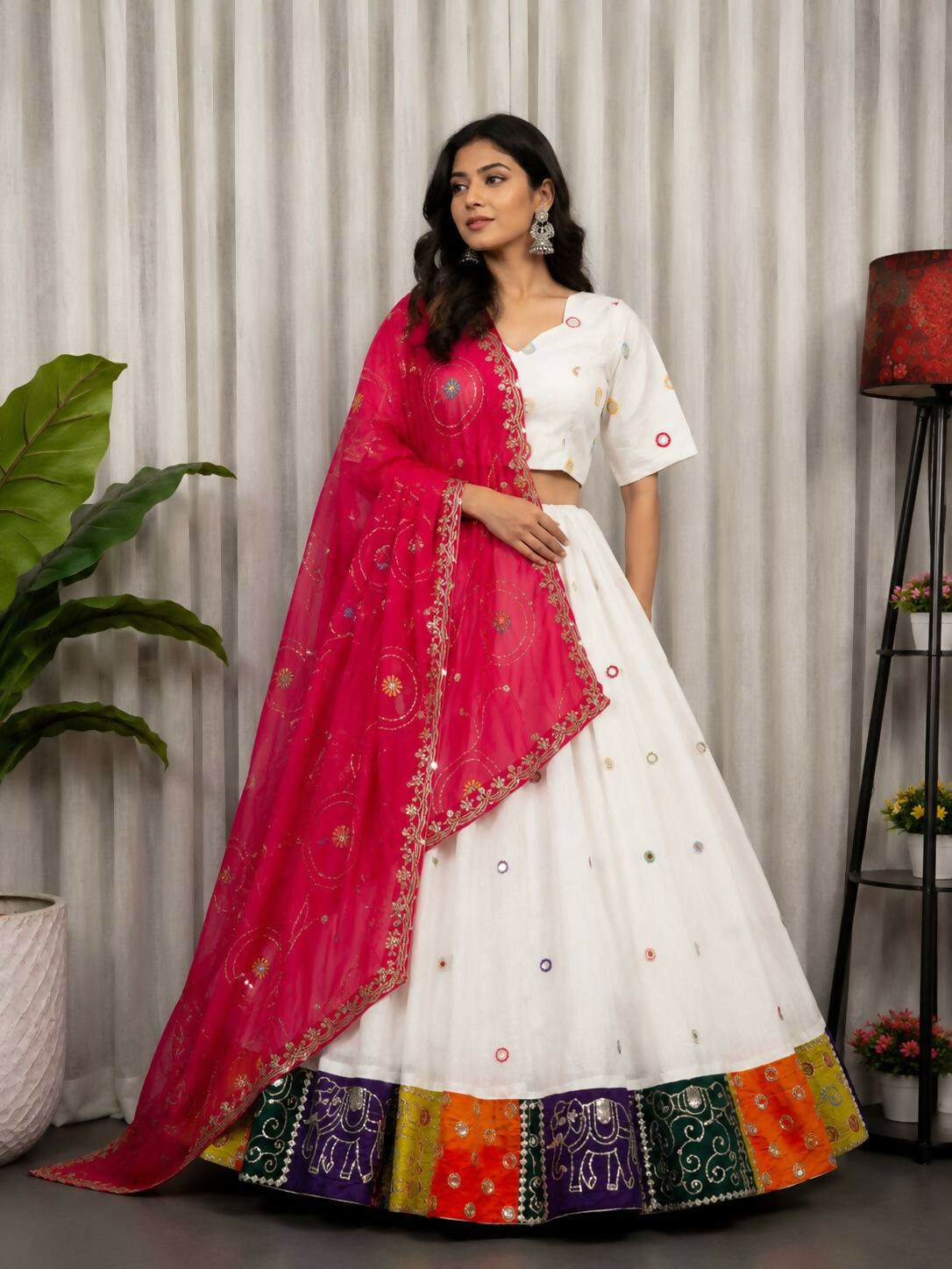 Lehenga Mart White Designer Navratri Lehenga Choli for Women | Grocsy