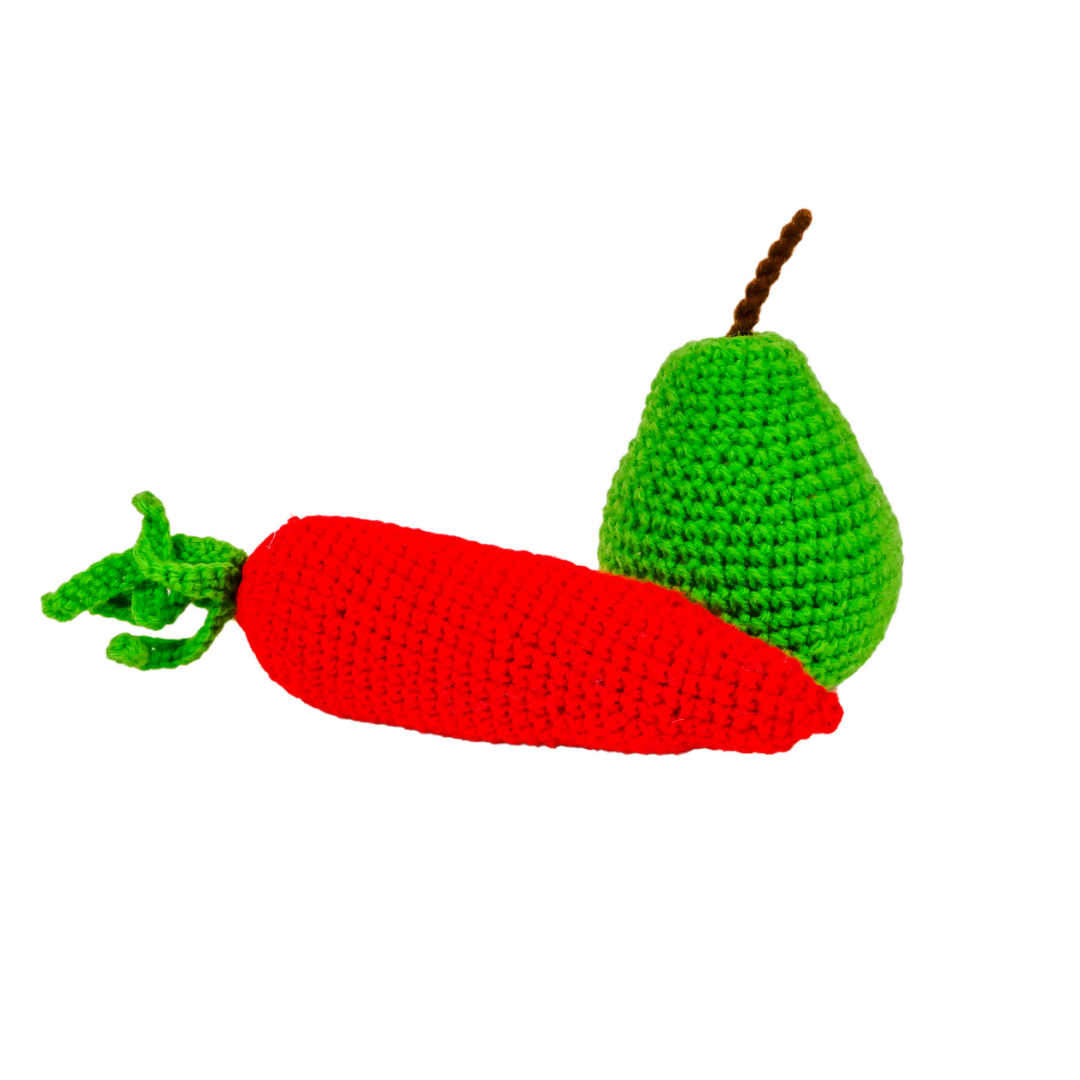 Nesta Toys Crochet Fruits & Vegetable Toys, Play Food for Kids (10 Pcs) | Grocsy