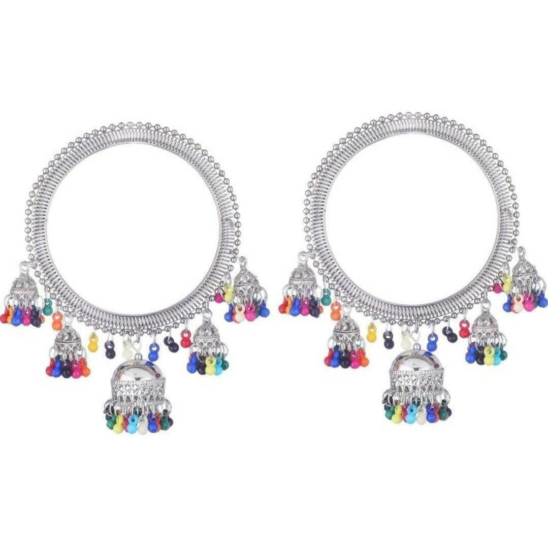 MS Fashion India Multicolor Pearls With Small Jhumkas Hanging Bangles | Grocsy