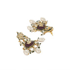 Nuyug 22K Gold Plated Ruby Grace Earrings | Grocsy