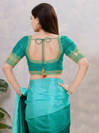 Joban Fashion Women Silk Rama-Green Stitched Blouse | Grocsy