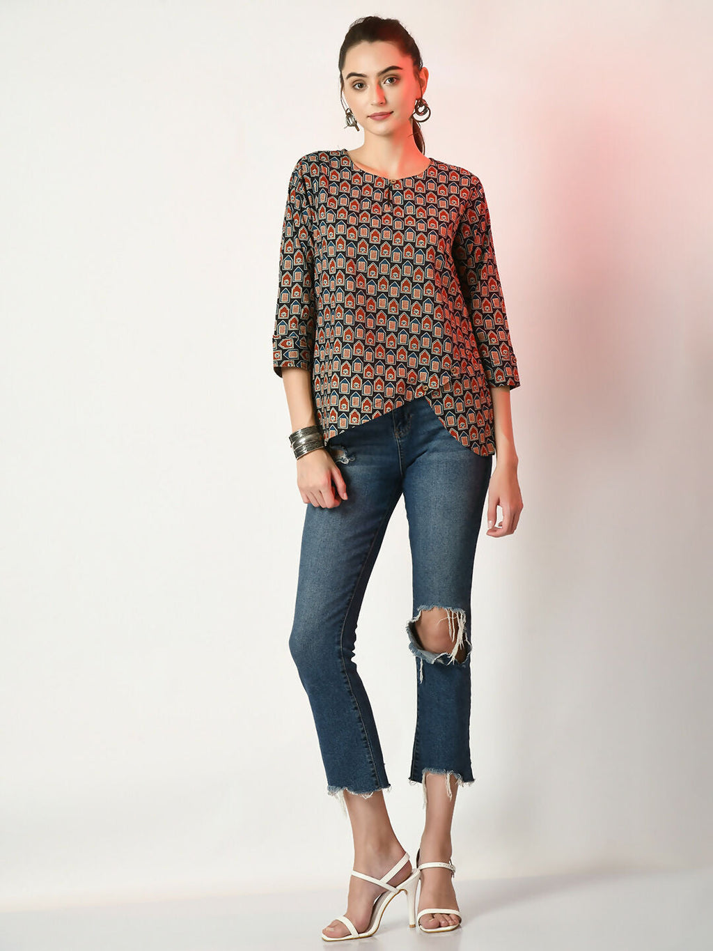 Myshka Women's Multi Printed Top | Grocsy