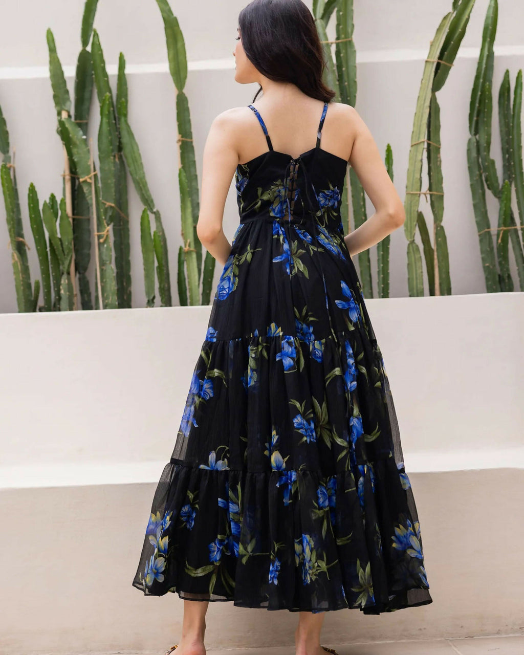 Aayaa Designer crape hand work Multi indo western - Black | Grocsy
