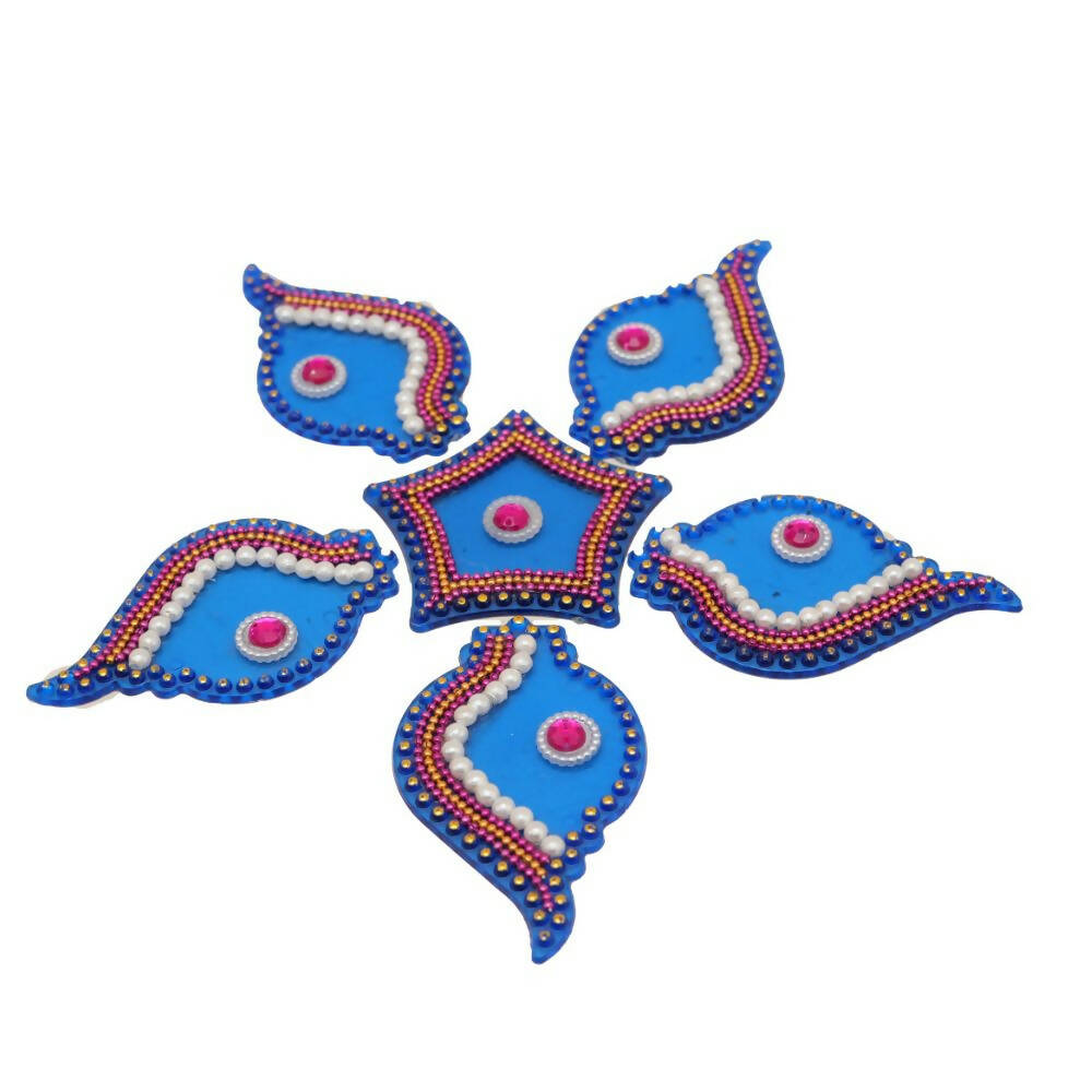 Kundan HandiKrafts Shank Rangoli Blue (Baby)