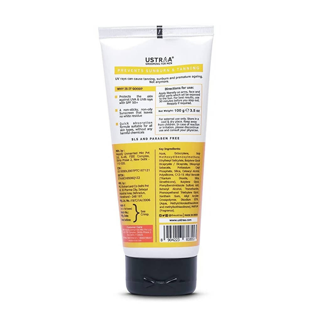 Ustraa Sunscreen SPF 50+ For Men | Grocsy