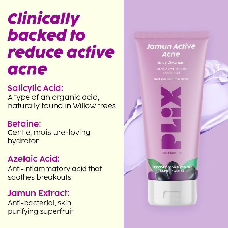PLIX The Plant Fix Jamun Face Wash & Acne Marks Serum Combo | Grocsy