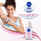 Nivea Pearl and Beauty Deo Roll On With Pearl Extracts & Avocado Oil 48 H Smooth & Beautiful Underarms 0% Alcohol | Grocsy