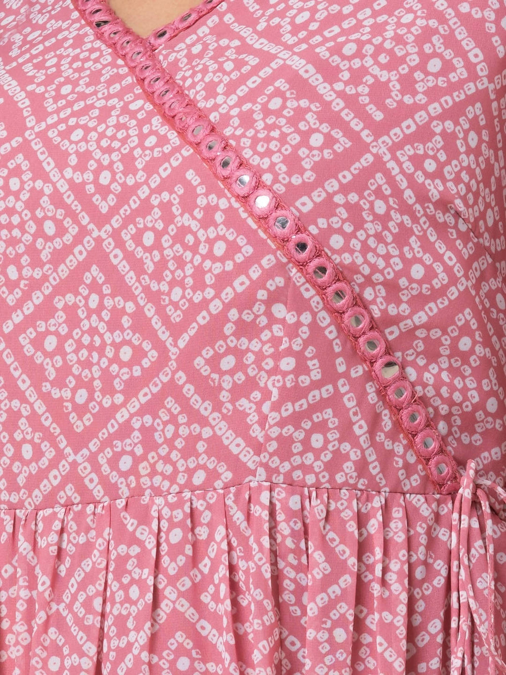 Indya Pink & White Printed Ethnic Maxi Dress | Grocsy