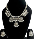 Elite Trading Oxidised Garba Dance Jewelry Set – Traditional Navratri Necklace with Matching Earrings for Women | Grocsy