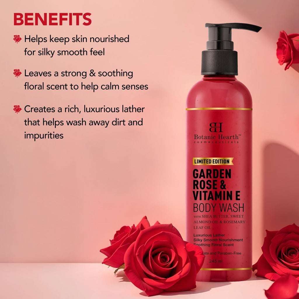 Botanic Hearth Garden Rose & Vitamin E Body Wash | Grocsy