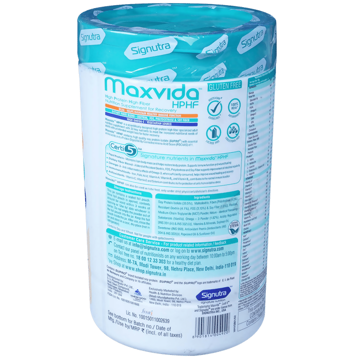 Maxvida HPHF High Protein High Fibre Supplement Powder For Recovery | Grocsy