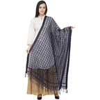 A R Silk Cotton Square Regular Dupatta Dark Gray Color Dupatta or Chunni | Grocsy
