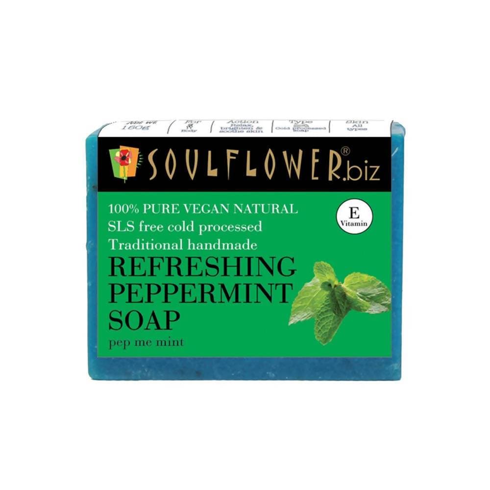 Soulflower Refreshing Peppermint Handmade Soap | Grocsy