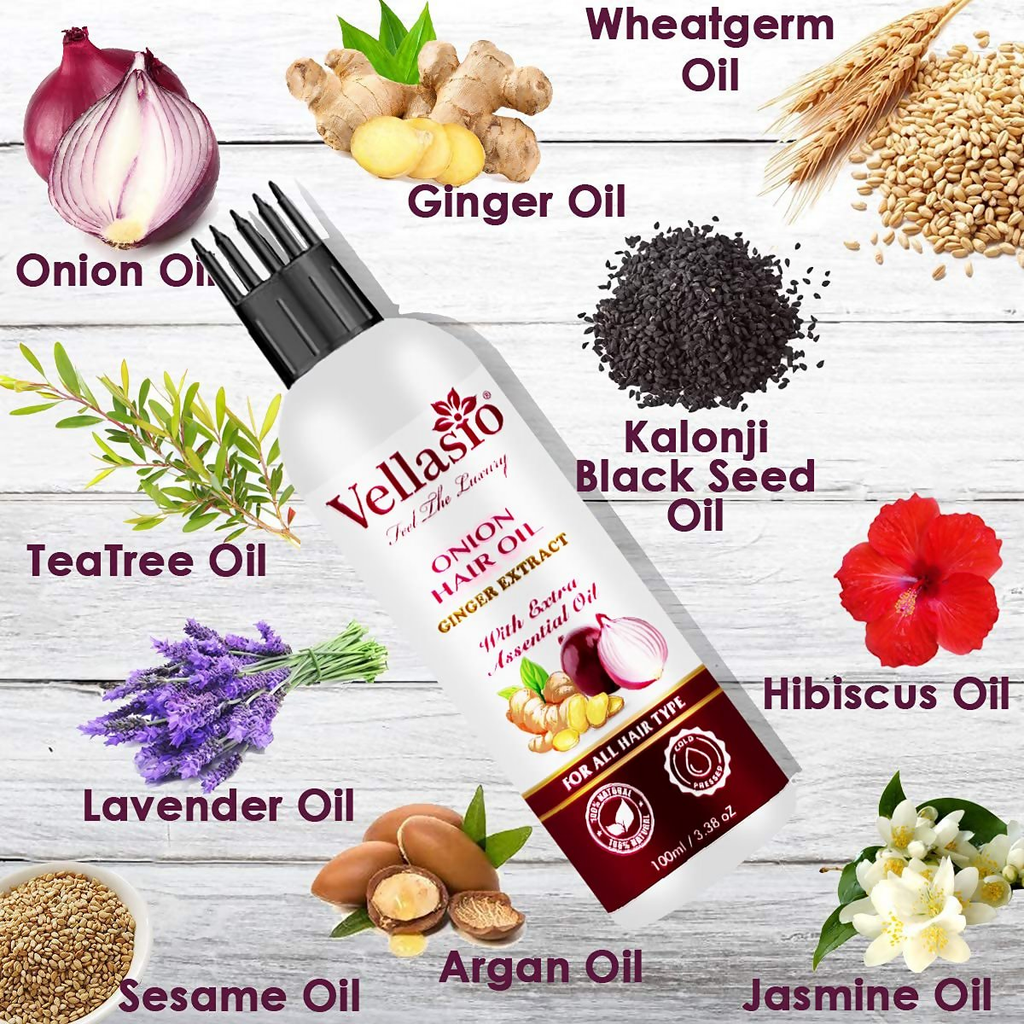 Vellasio Essence Onion Ginger Hair Oil For Hair | Grocsy