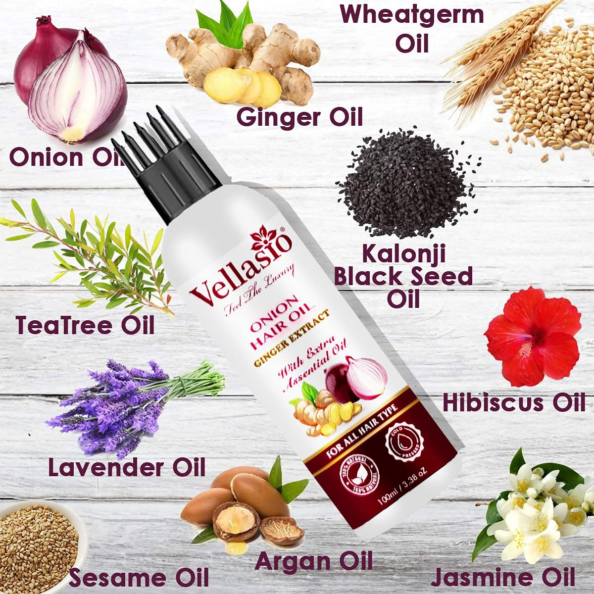 Vellasio Essence Onion Ginger Hair Oil For Hair | Grocsy