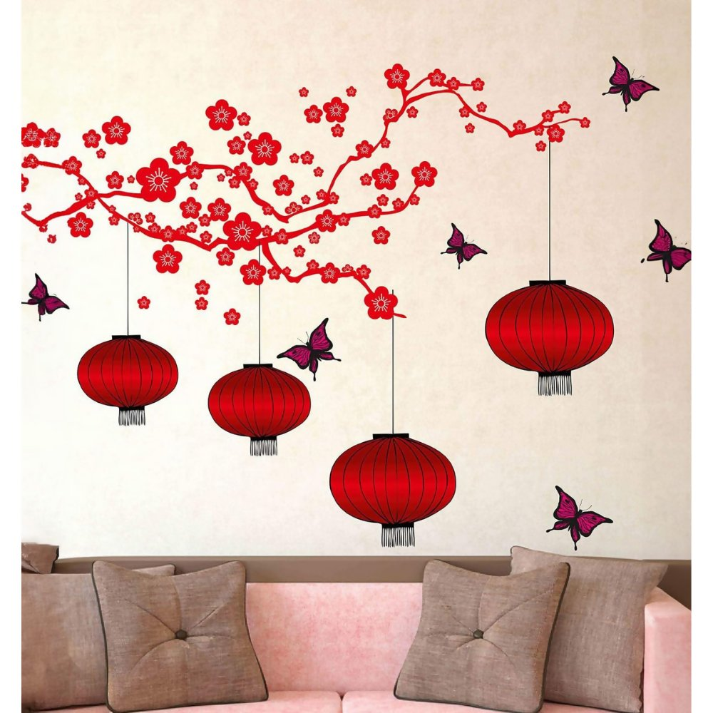 Decals Design Chinese Lamps in Double Sheet Wall Sticker | Grocsy