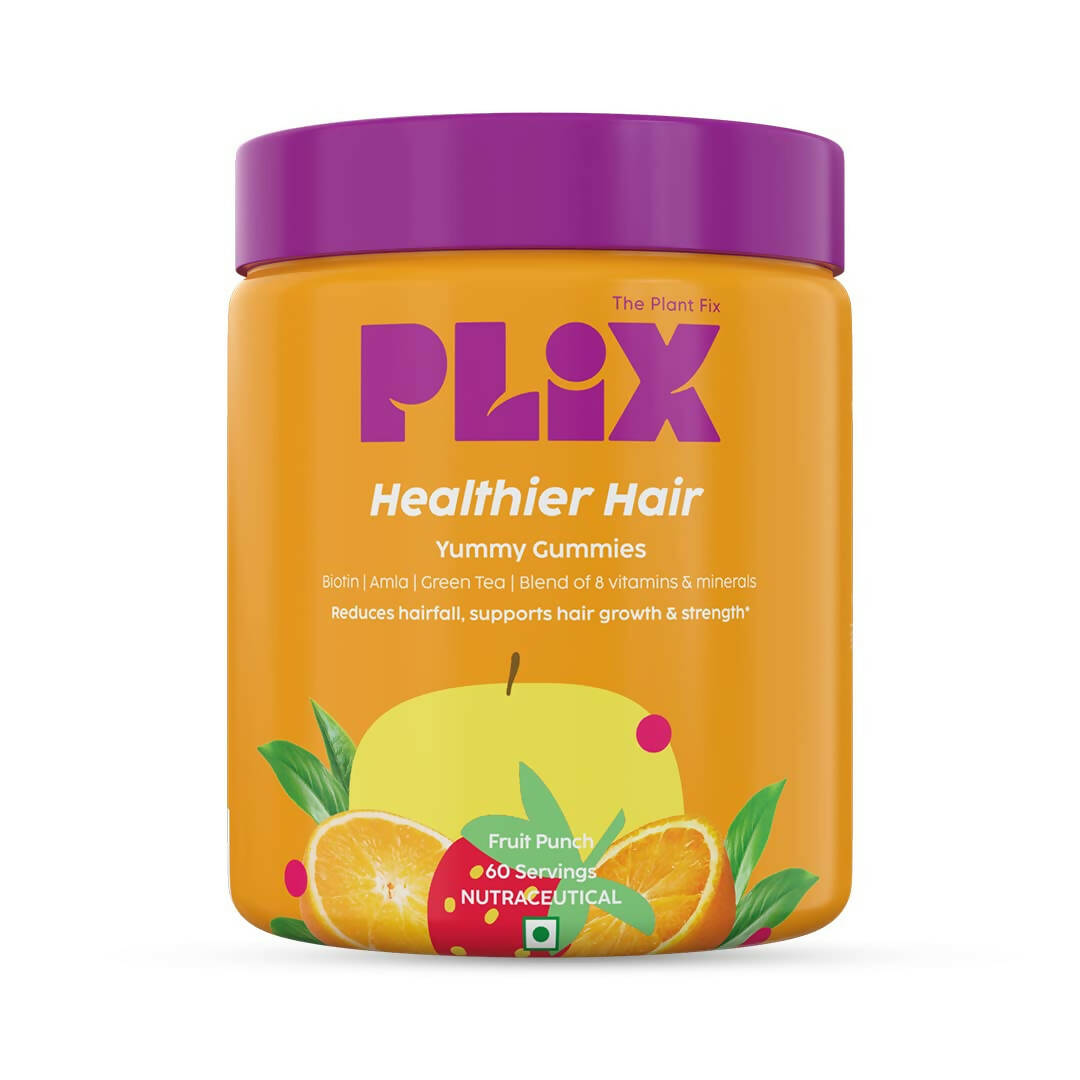 PLIX The Plant Fix Healthier Hair Gummies for Anti Hairfall | Grocsy