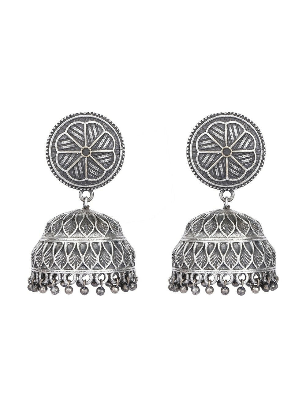 Joban Fashion Women Silver Tone Brass Brass Jhumka | Grocsy