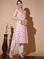 Myshka Women Pink Printed Kurta & Trousers | Grocsy